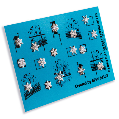 Decal sticker 3D Snowflake in graphic