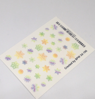 Decal sticker 3D Color snowflakes