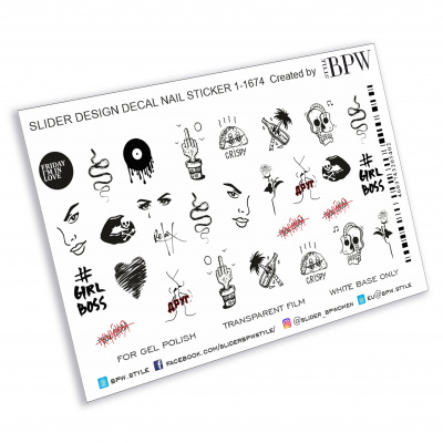 Decal nail sticker Graphic mix 6