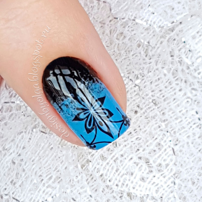 Decal nail stickers Black tracery