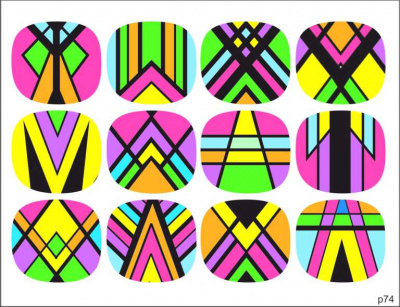 Decal nail stickers Bright geometry