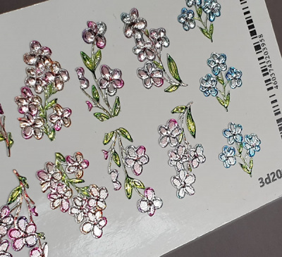 Decal sticker 3D Crystal flowers