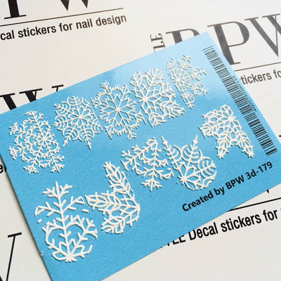 Decal sticker 3D effect Snowflakes macro