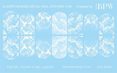 Decal nail sticker White roses