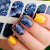 Decal nail sticker Blue flowers