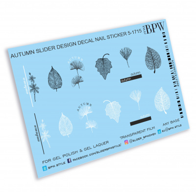 Decal nail sticker Autumn leaves graphic