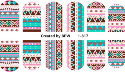 Decal nail stickers Ethnic print