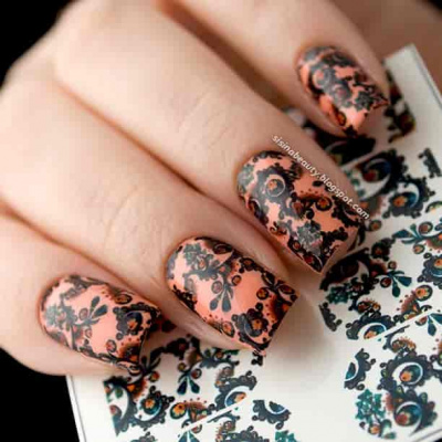 Decal nail sticker Peacock ornament