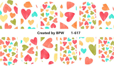 Decal nail sticker Watercolor hearts