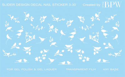 Decal nail sticker White birds