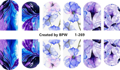 Decal nail sticker Watercolor flowers