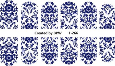 Decal nail sticker Blue pattern