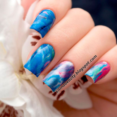 Decal nail sticker Pink & Blue