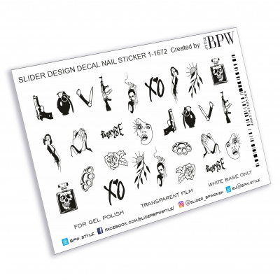 Decal nail sticker Graphic mix 4