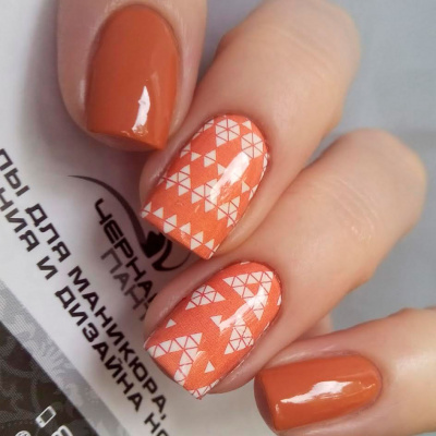 Decal nail sticker Orange geometry