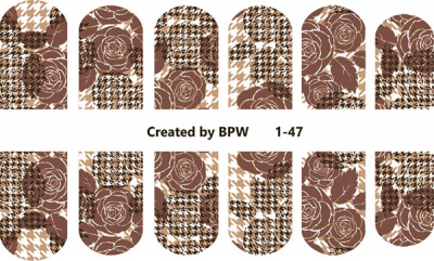 Decal nail sticker Brown roses