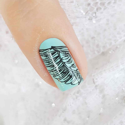 Decal nail sticker Ethnic feathers