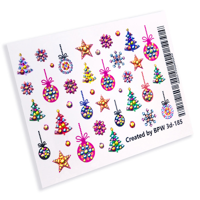 Decal sticker 3D Christmas with crystalls