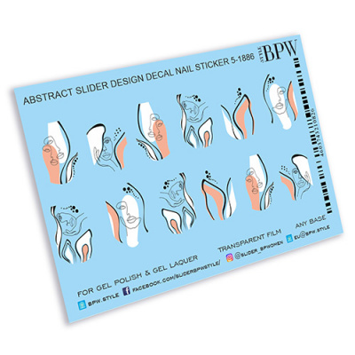 Decal nail sticker Abstract faces 2