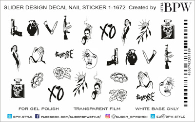 Decal nail sticker Graphic mix 4