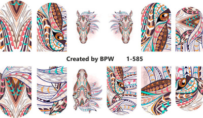 Decal nail sticker Horse ethnic
