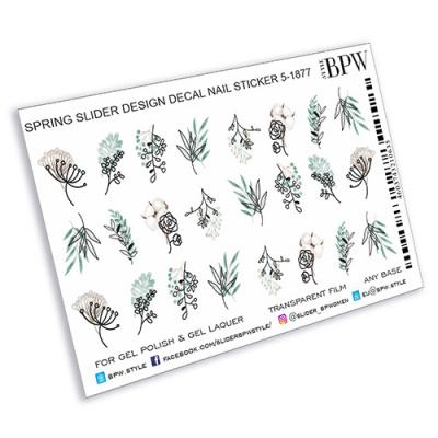 Decal nail sticker Spring twigs