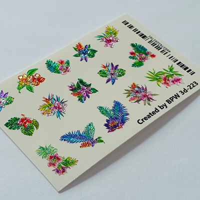 Decal sticker 3D Tropic flowers