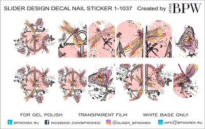 Decal nail sticker Pink anchor