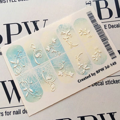 Decal sticker 3D effect Blue pattern with monograms