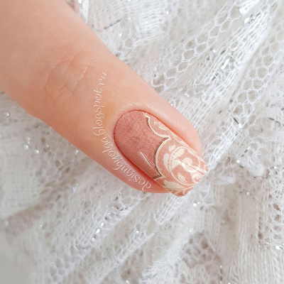 Decal nail sticker Pink with lace