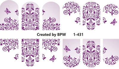 Decal nail sticker Purple pattern