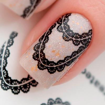 Decal nail sticker Lace